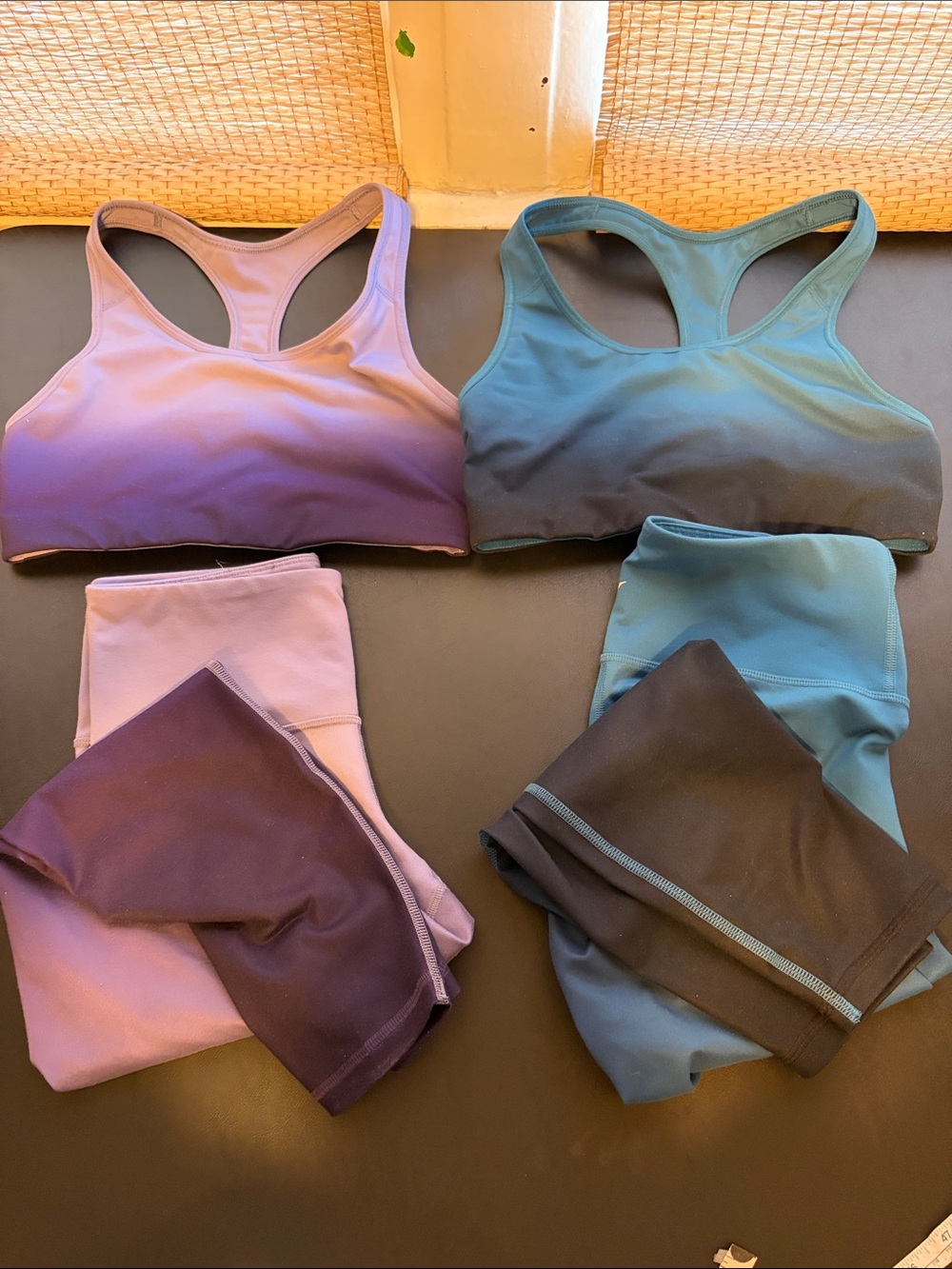 2 sets Old Navy Ombre High-Waist Leggings & Racerback Sports Bras
